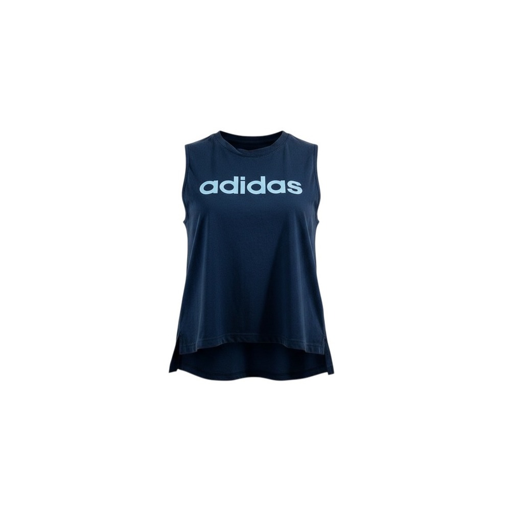 Adidas Muscle Tank Top Womens Small Black Good High Low Logo D56038